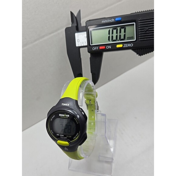 Timex Ironman Triathlon 10 Lap Lime Black Digital Watch New Battery Women WR100M - Picture 6 of 11